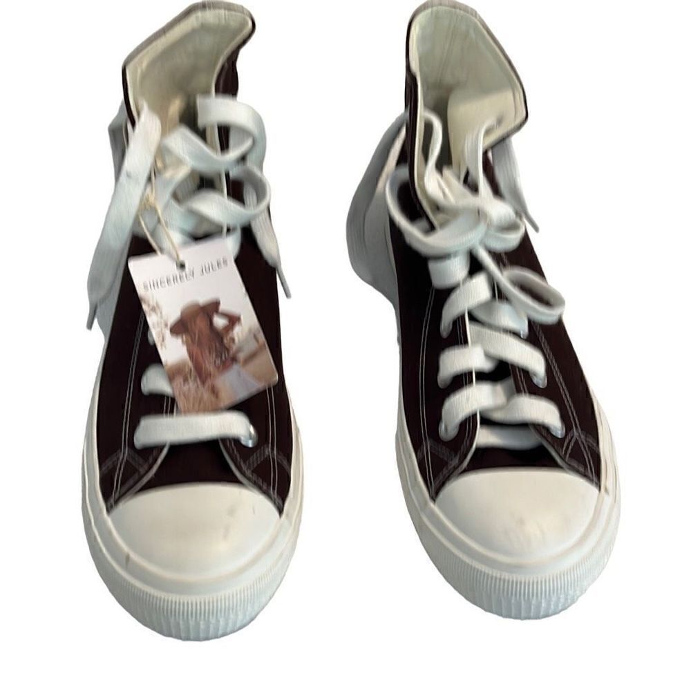 Sincerely, Jules high top sneakers. Chocolate brown. Size 9.5.